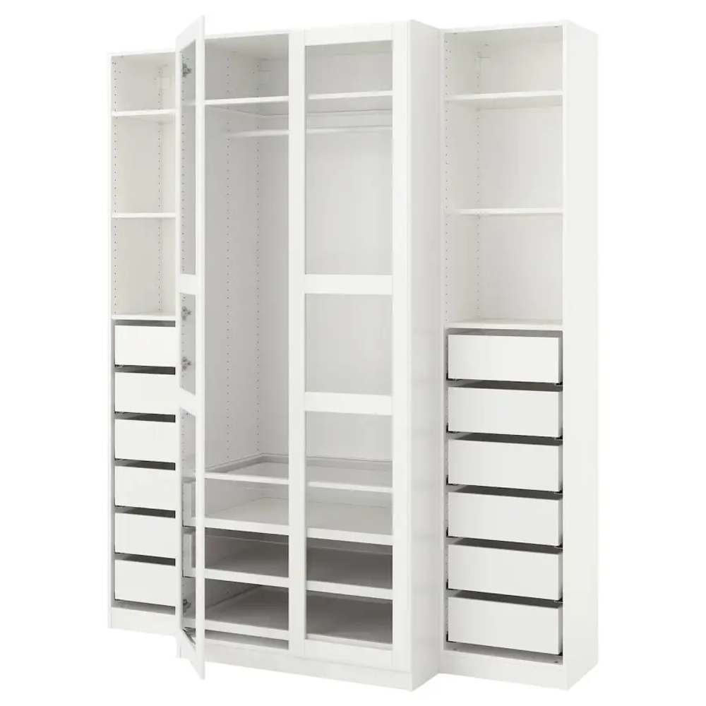 Гардероб - IKEA PAX/TYSSEDAL, 200x60x236 см, белый ПАКС/ТИССЕДАЛЬ ИКЕА