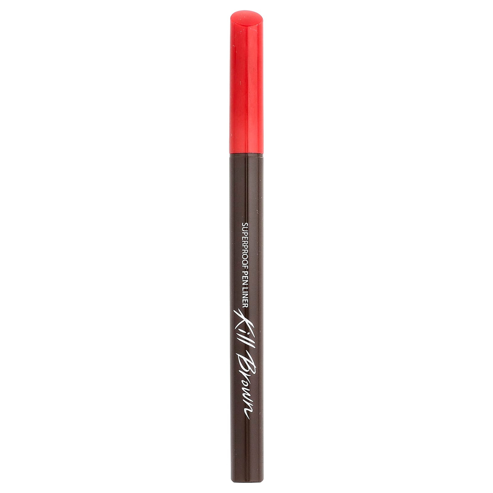 Clio, Superproof Pen Liner, Kill Brown, коричневый цвет 02, 0,55 мл (0,01 жидк. Унции)