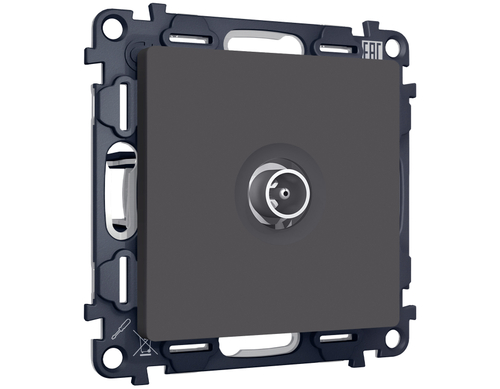 MA913010 Комплект механизма TV розетки оконечной ALFA Графит мягкое касание 50-870 MHz 1dB QUANT (AP9130, VM202)