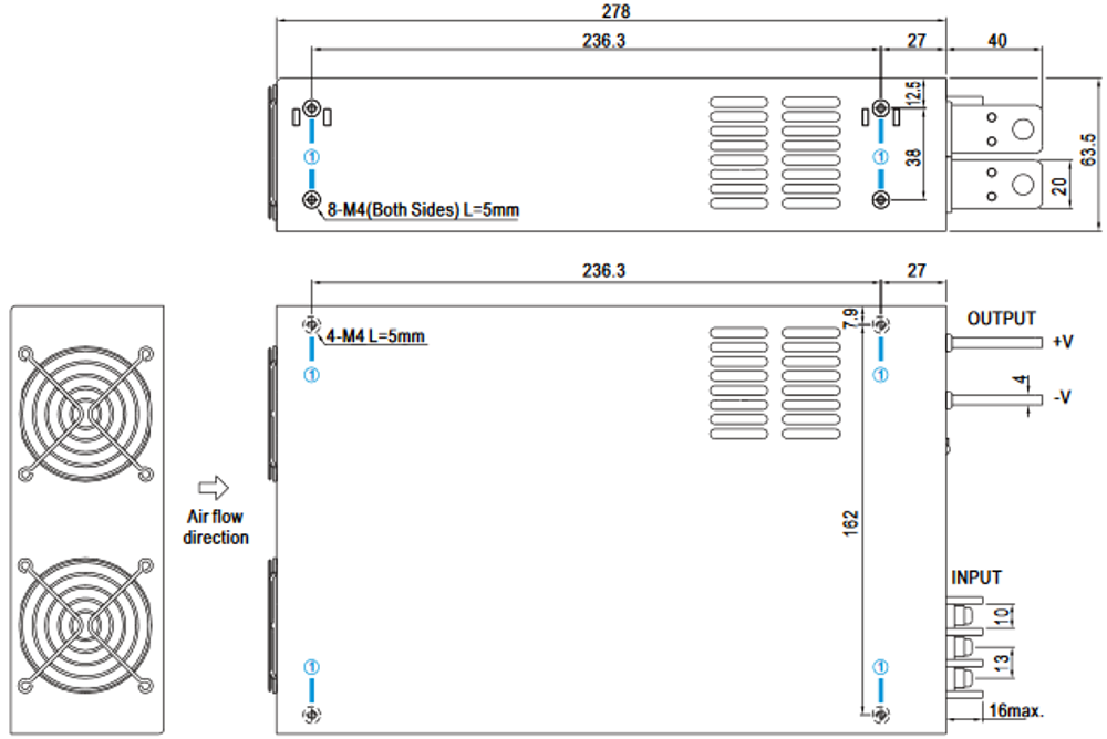 Преобразователь AC-DC сетевой Mean Well RSP-3000-24