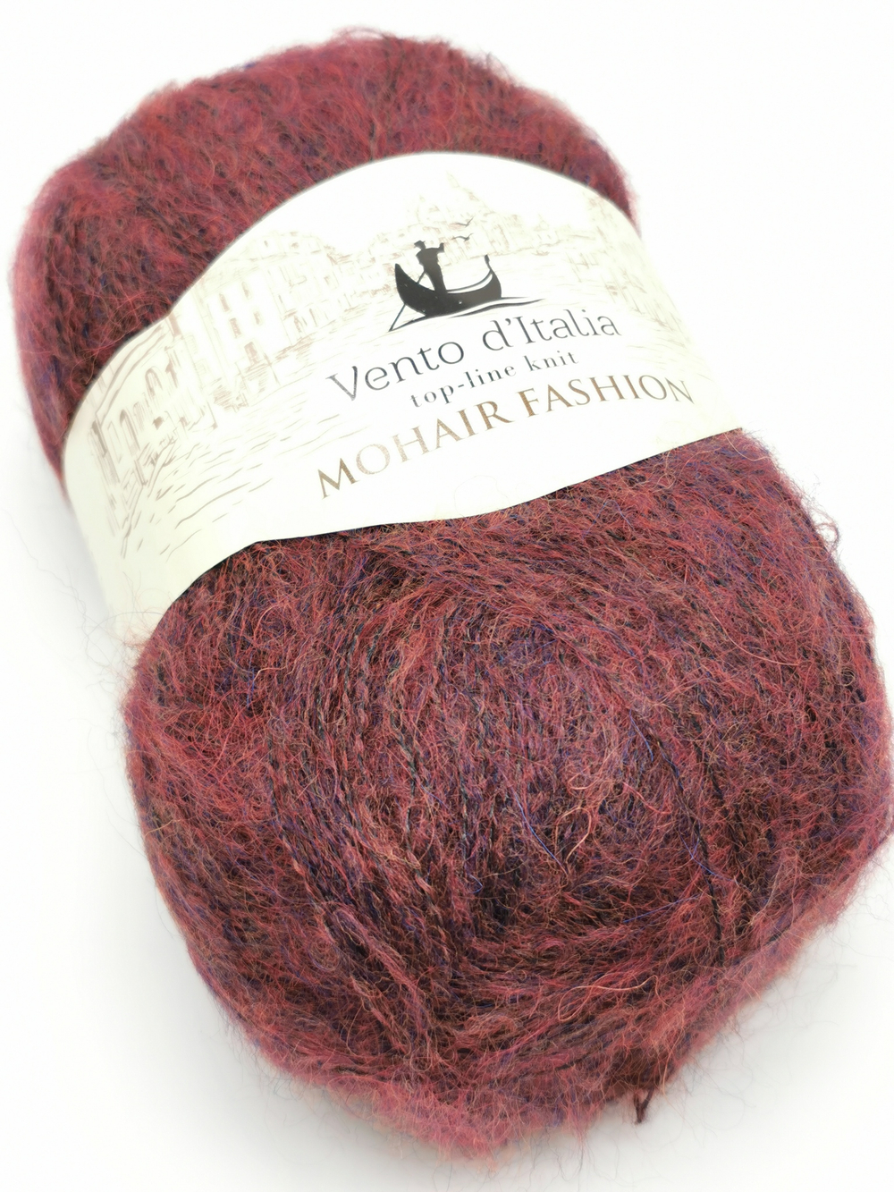 Пряжа для вязания Mohair Fashion 08 бордовый меланж