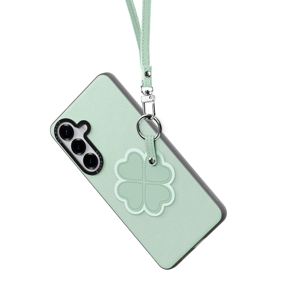 Чехол зеленого цвета (Grass Green) для Samsung Galaxy S26+ Плюс, серия Luvy Series Case (со съемным ремешком) от Dux Ducis