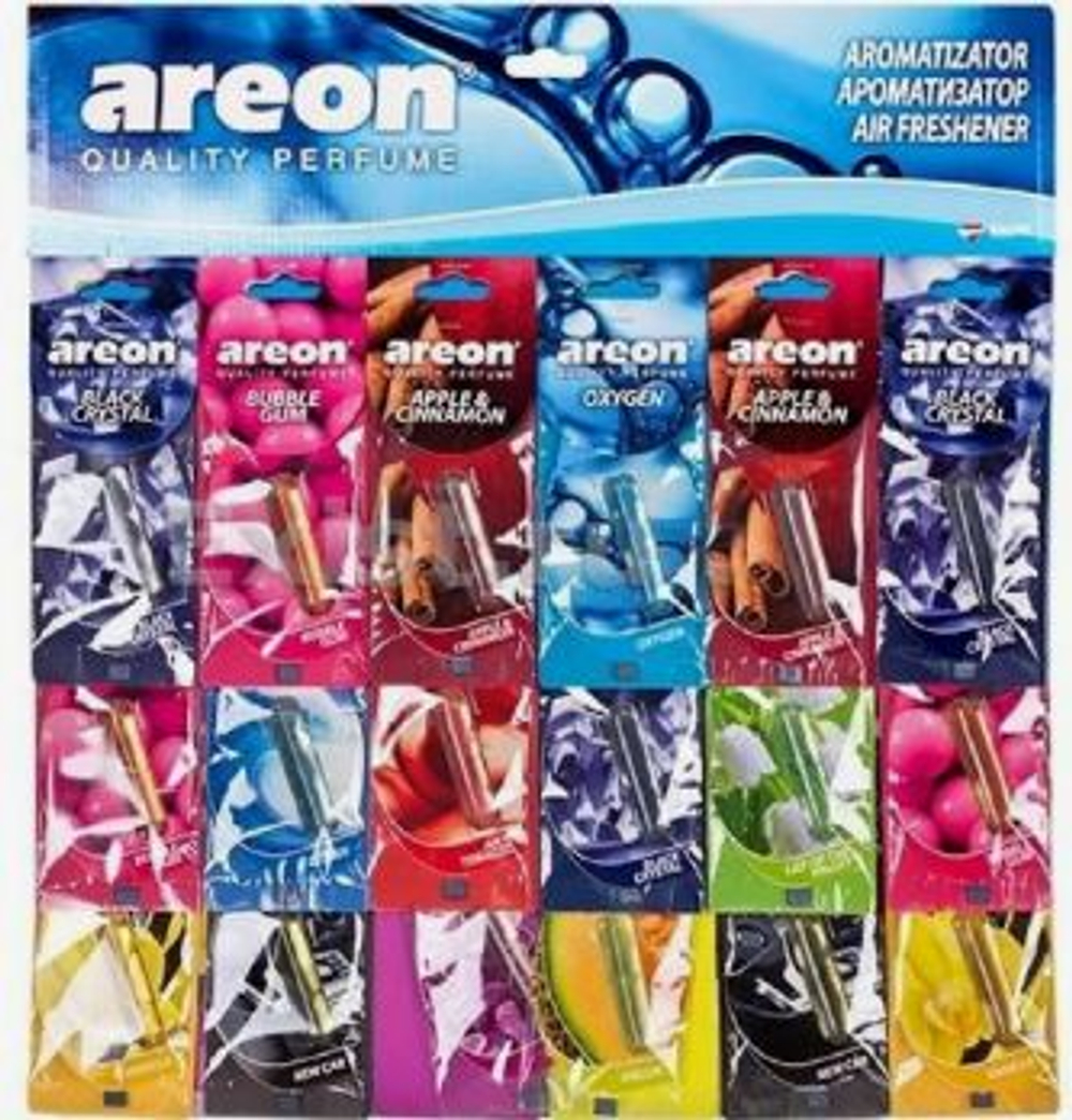 Ароматизатор гелевый AREON -КОЛБА    ассорти   лист 24шт