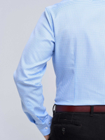 Сорочка мужская VESTER длинный рукав, голубая в клетку, 59816 05