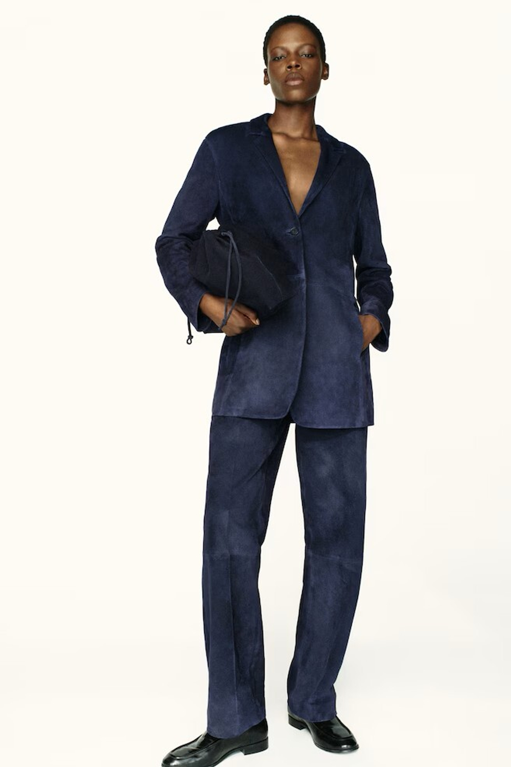 COS Брюки прямого покроя FLUID, стальной синий