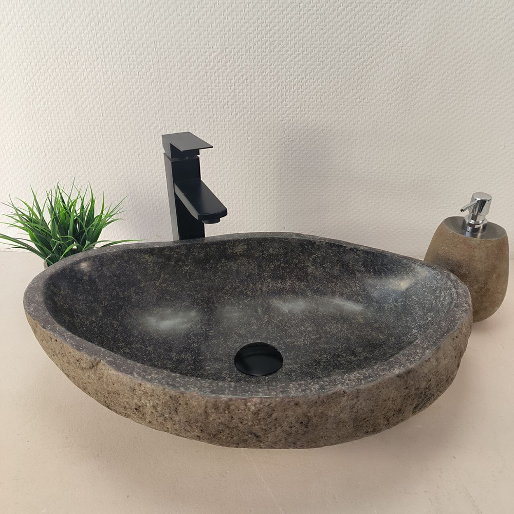 Раковина из речного камня RS-66100 58х37х15 из натурального камня