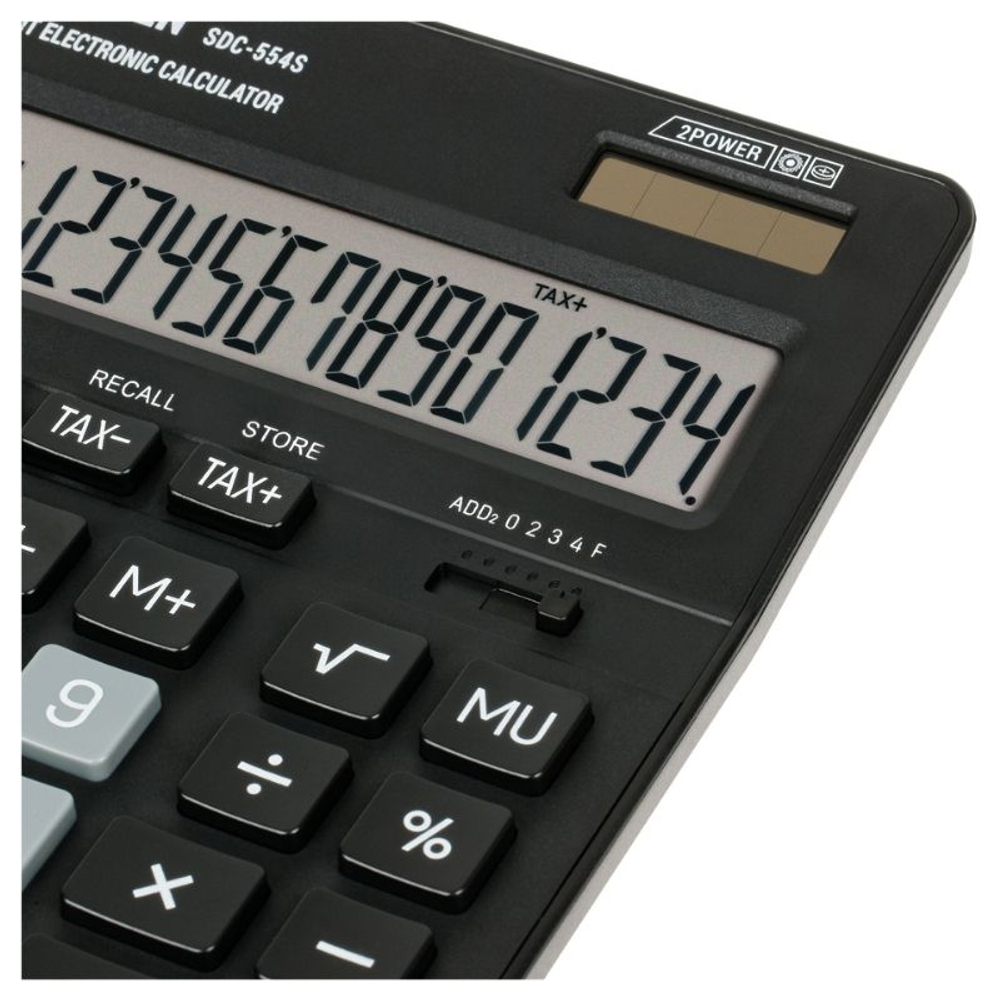 Калькулятор настольный ELEVEN "SDC-554S" 14-разрядный, 155х205х36 мм, черный