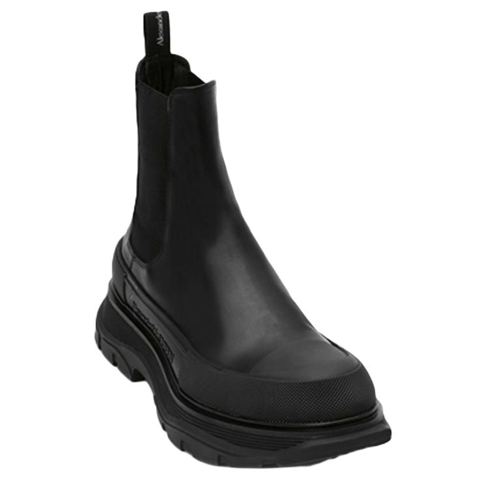 Alexander McQueen Tread Slick Ankle Boot Black Silver