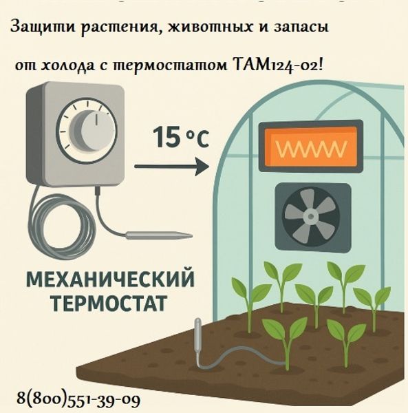 ТАМ124-02 Надежный термостат для теплицы и дома — простой контроль температуры без заморочек!