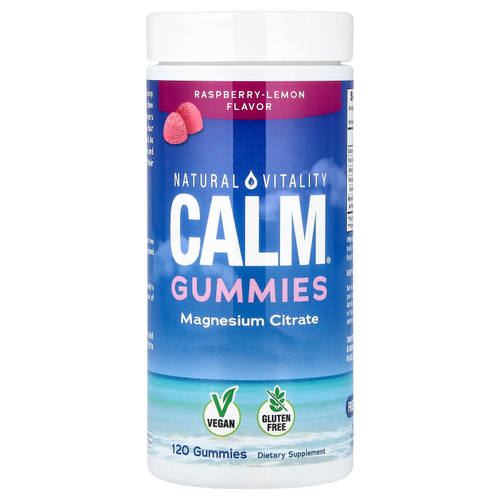 Natural Vitality, CALM, добавка с магнием, малина и лимон, 120 мг, 83 жевательных таблеток (83 мг в 1 шт.)