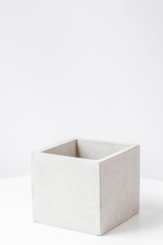 Кашпо Куб 11 серый