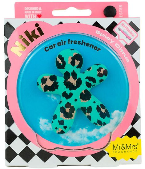 Пряный цитрус, ароматизатор для автомобиля NIKI голубой леопард, Mr&Mrs Fragrance