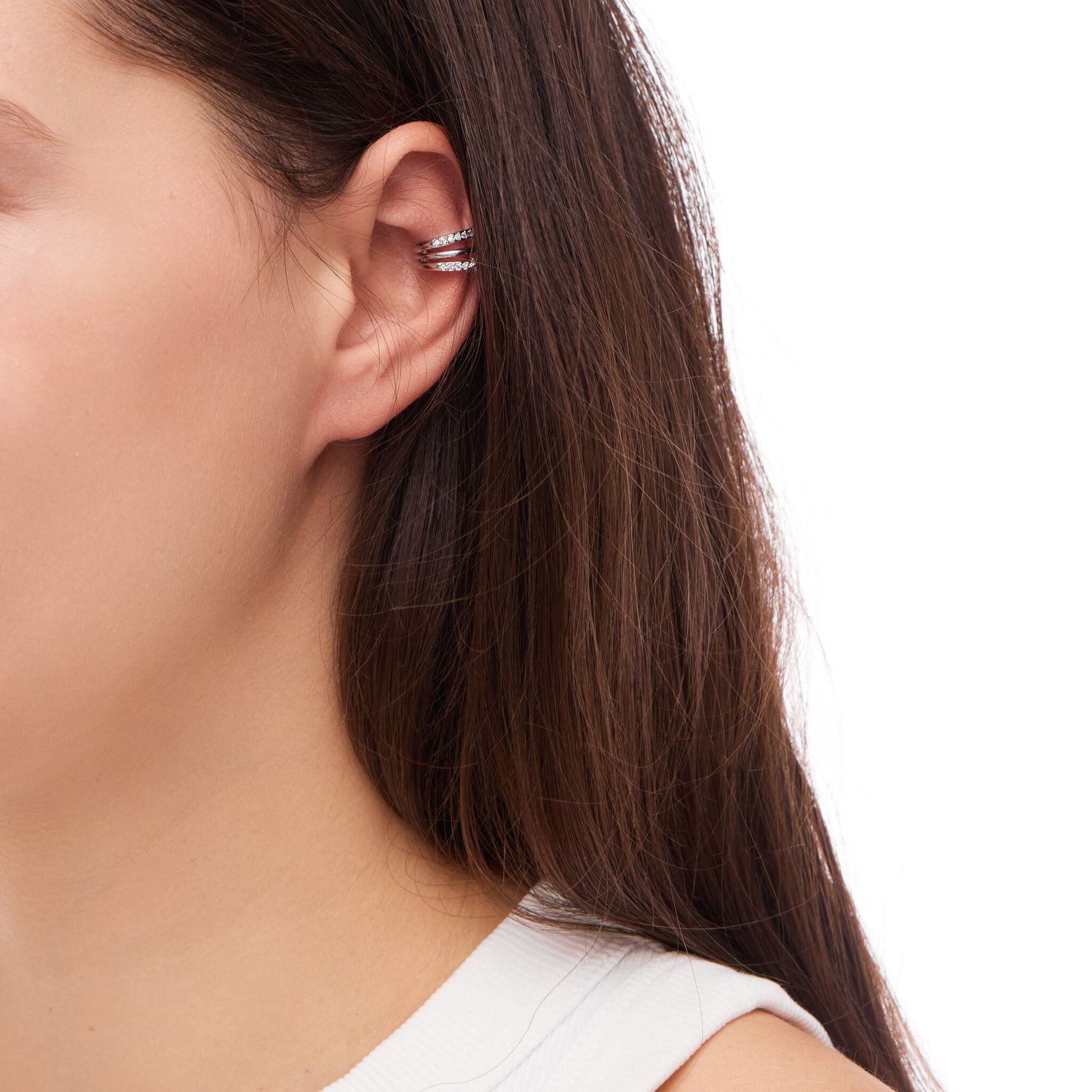 Кафф Triple Crystal Stars Cuff - Silver