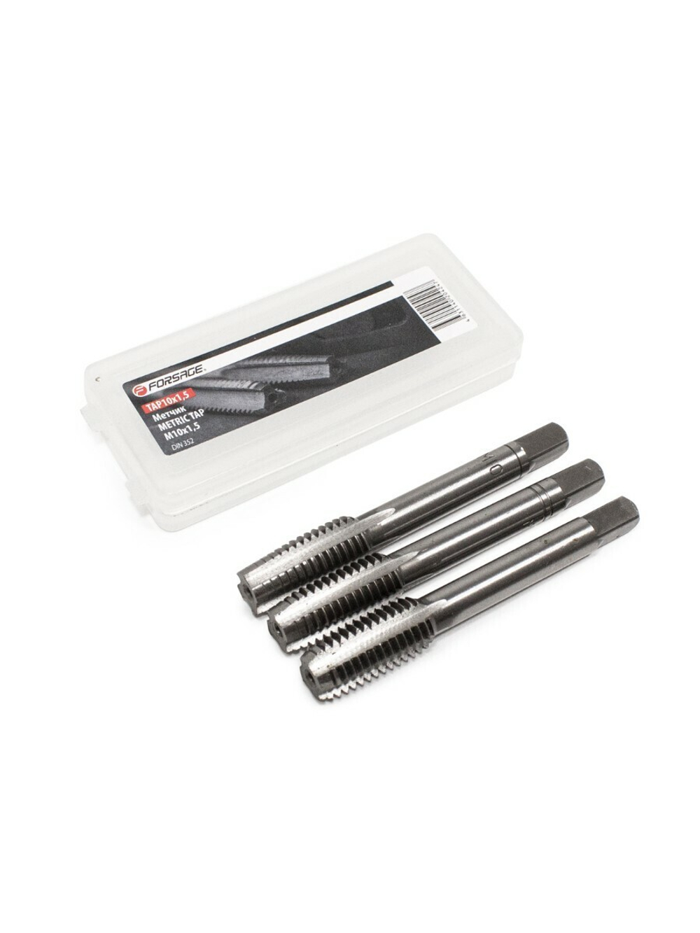 Метчик M10x1,5 (3шт),в пластиковом футляре Forsage F-TAP10x1,5