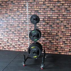 Стойка для олимпийских дисков и грифов мобильная