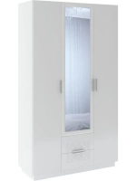 Шкаф для одежды распашной с зеркалом и полками 130х51х222 см