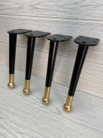 Ножки черные с золотым шариком высота 20 см 4 штуки