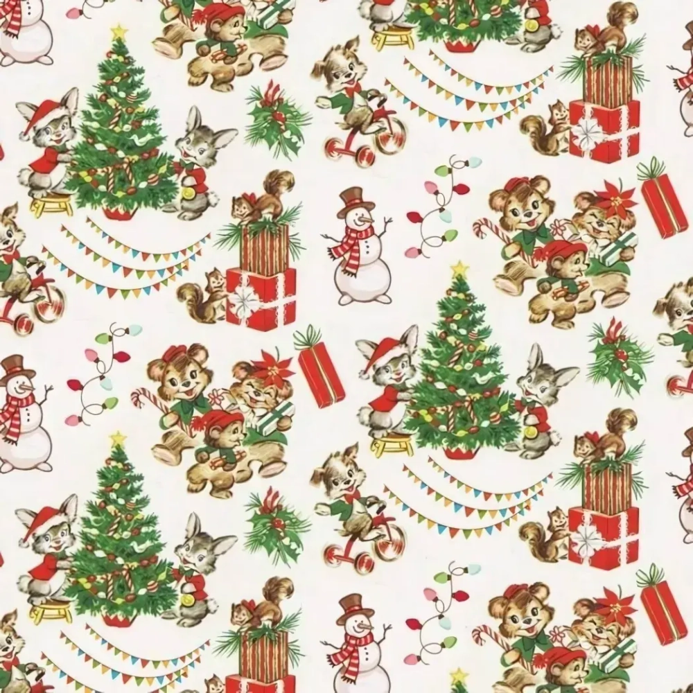 Бумага упаковочная 50х70 см «Новогодний хоровод» (1 лист)