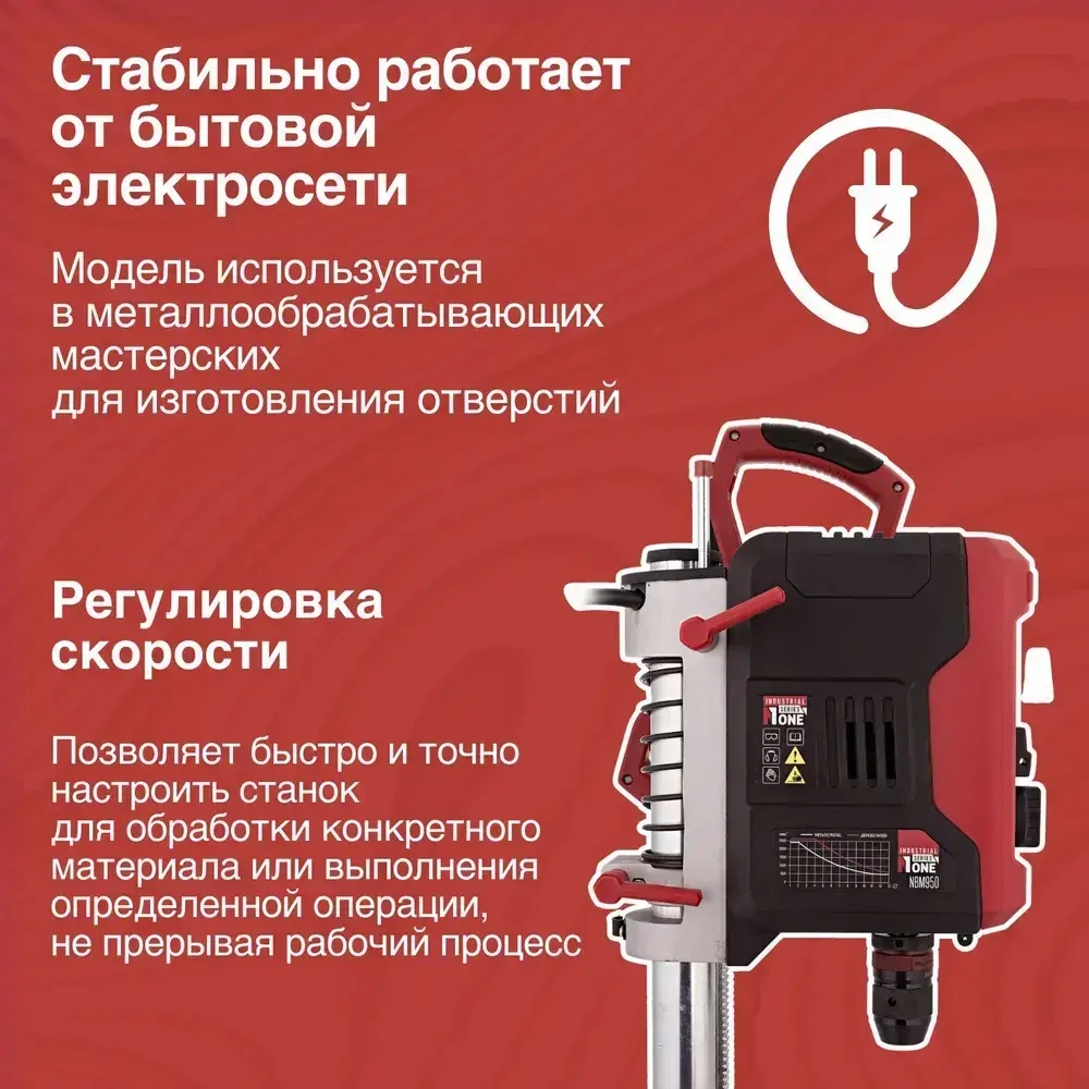 Сверлильный станок c тисками настольный NUMBER ONE NBM 950 490-2600 об/мин, Dсверла 1,5-13мм,950Вт, БЗП