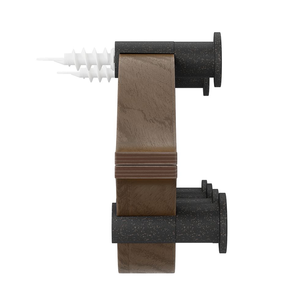 Вешалка настенная Montage, 6 крючков, черный/орех