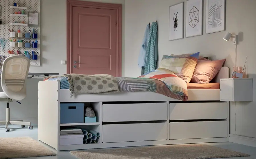 Каркас кровати - SLÄKT /SLАKT IKEA/ СЛЭКТ ИКЕА, 90x200 см, белый