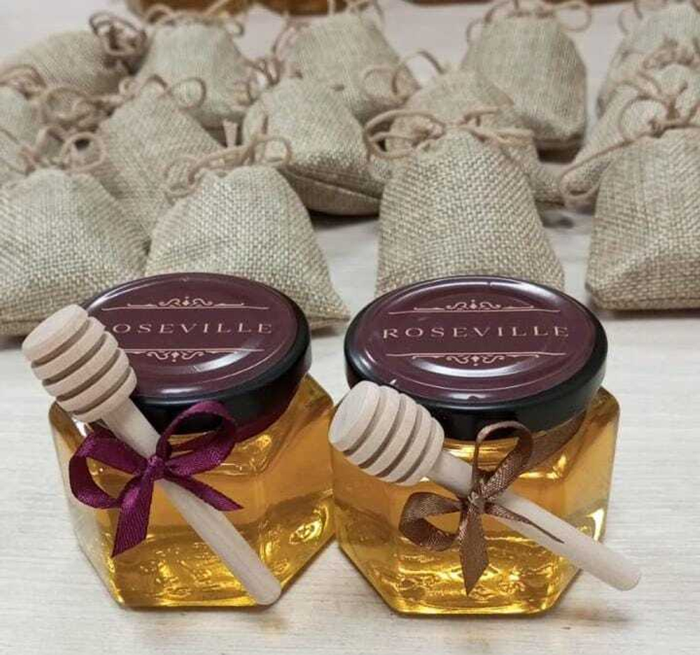 Брендированная баночка с медом и веретеном, 140 грамм