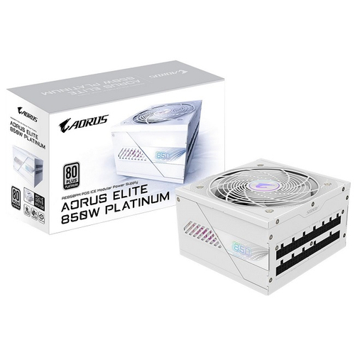 Блок питания Gigabyte 850W AORUS ELITE P850W ICE, модульный, 16 Pin PCIe 5.0, 80 PLUS Platinum (GP-AE850PM PG5 ICE)