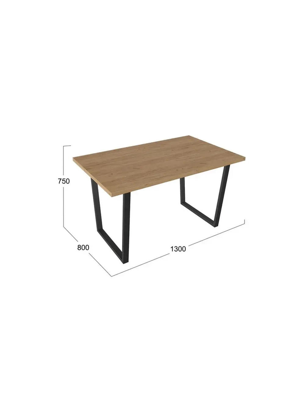 Стол кухонный Золотой дуб 130х80х75 см