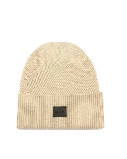 Шапка Calvin Klein Ribbed Beanie Unbleached Heather