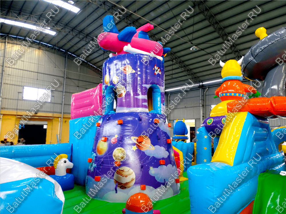 Коммерческий батут "Космические зверята" 14*7*6 м