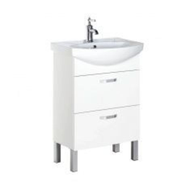 Тумба с раковиной Aquanet Алькона 60 белый (2 ящика)