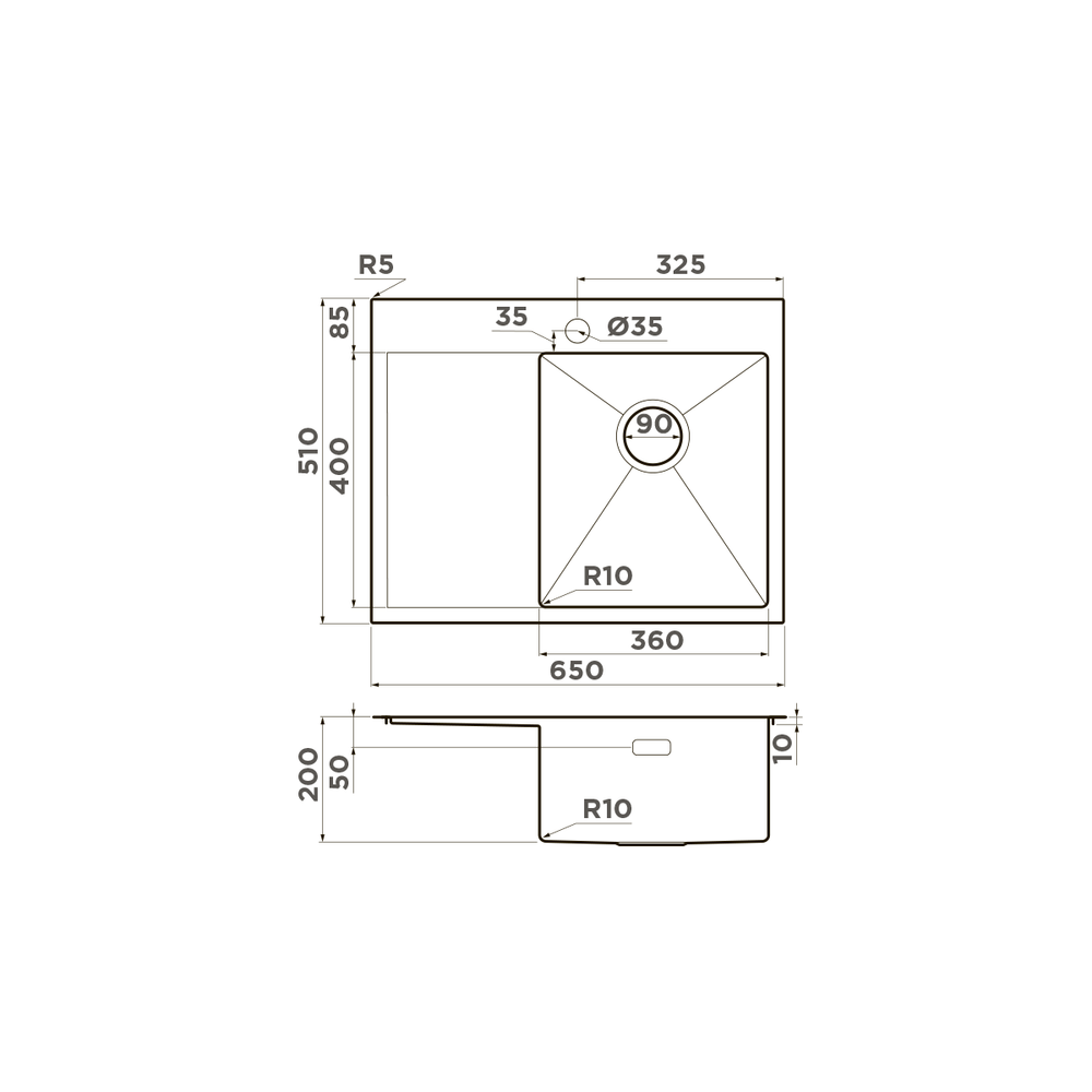 Мойка Omoikiri Akisame 65-R-LG нерж. сталь | Светлое золото