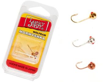 Мормышки вольфрамовые Lucky John 3шт набор 6 ШАР  граненная с отверстием и кембриком MIX 030/G/S/C блистер