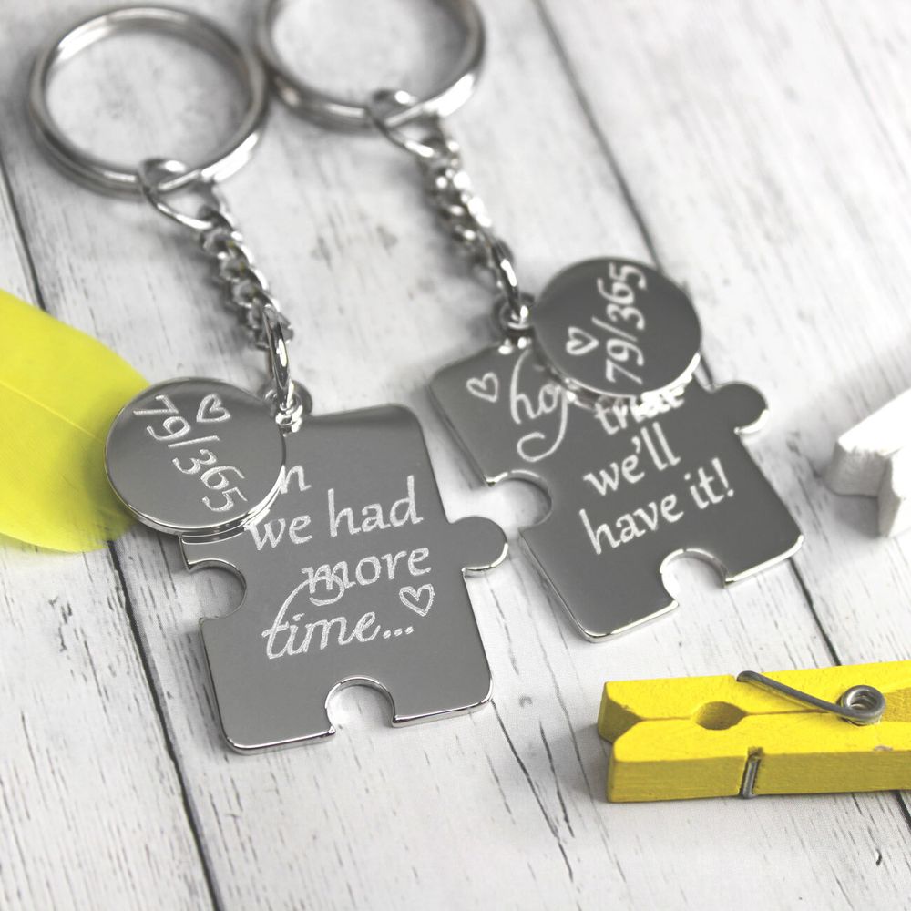 Парные брелки Пазлы с гравировкой на заказ