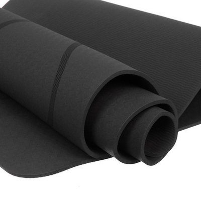 Коврик для йоги 6 мм 183*61 см «Шамбола» с лазерной гравировкой (ТРЕ), черный