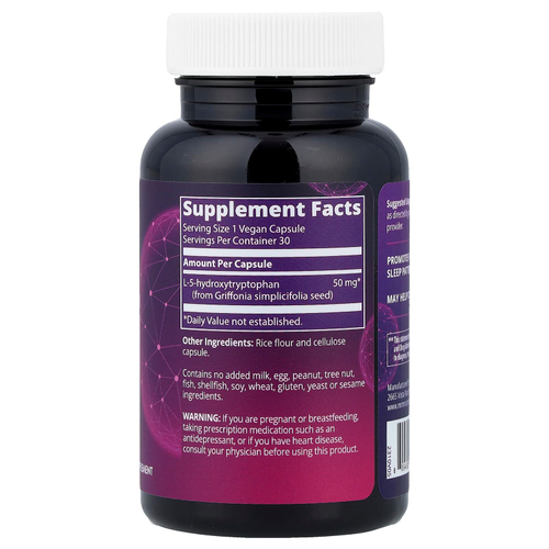 MRM Nutrition, 5-HTP, 50 мг, 30 веганских капсул