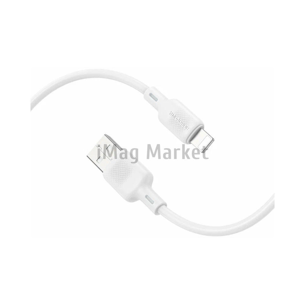 Зарядный кабель Borofone BX113, USB-A - Lightning, 2.4A, 18W, 1 м, белый