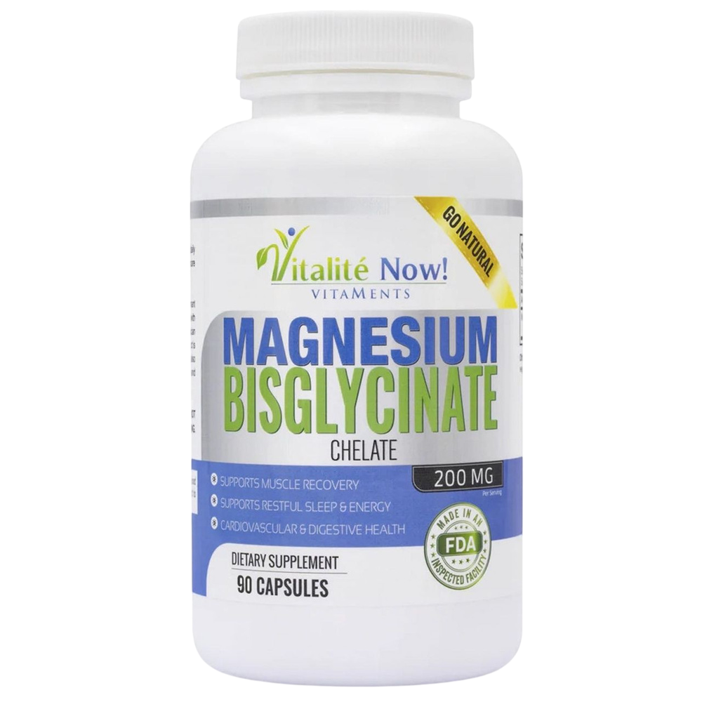 Vitalite Now Magnesium Bisglycinate 90 капсул, Бисглицинат Магния, 200mg