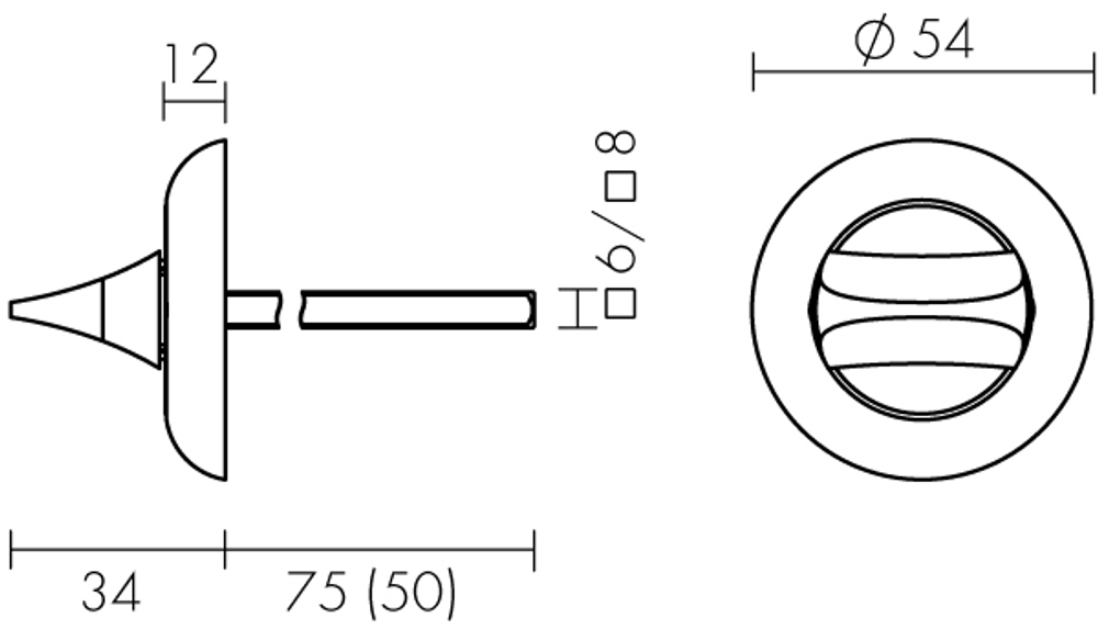 Ручка поворотная BKW8x75.R.HMR54 (HMR8x75) ABG бронза