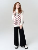 Жилетка в школу для девочки AT1011 черный-молочный