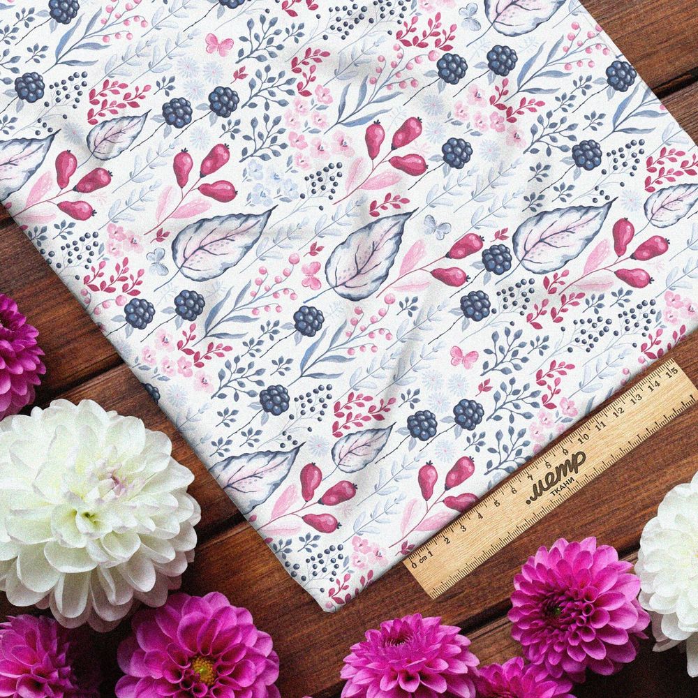 Ткань сатин весенний богатый букет