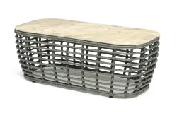 "Ницца" лаунж-зона из искусственного ротанга, цвет серый