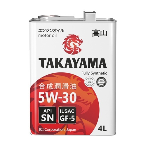 Масло моторное синтетическое TAKAYAMA 5W30 API SN ILSAC GF-5  жестяная банка 4л