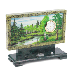 Часы с рисунком "Лето" змеевик 220х70х170 мм 2000 гр. R119759