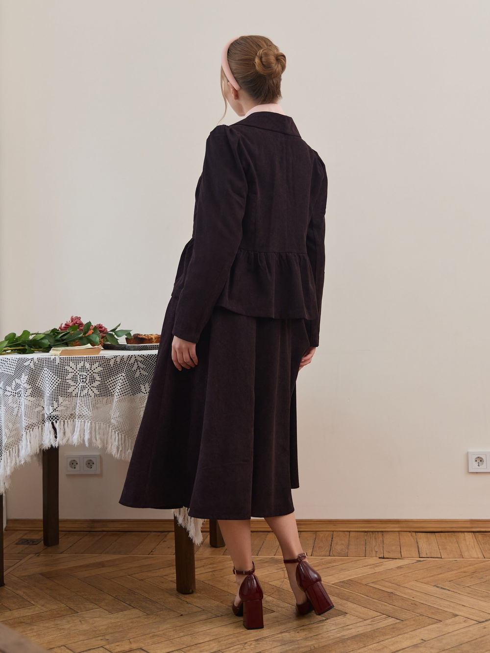 Юбка бохо вельветовая миди