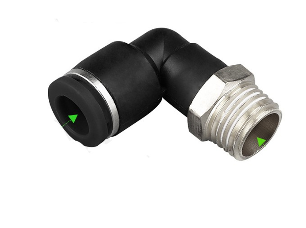 Pl12-01 — Быстроразъемное резьбовое угловое пневматическое соединение