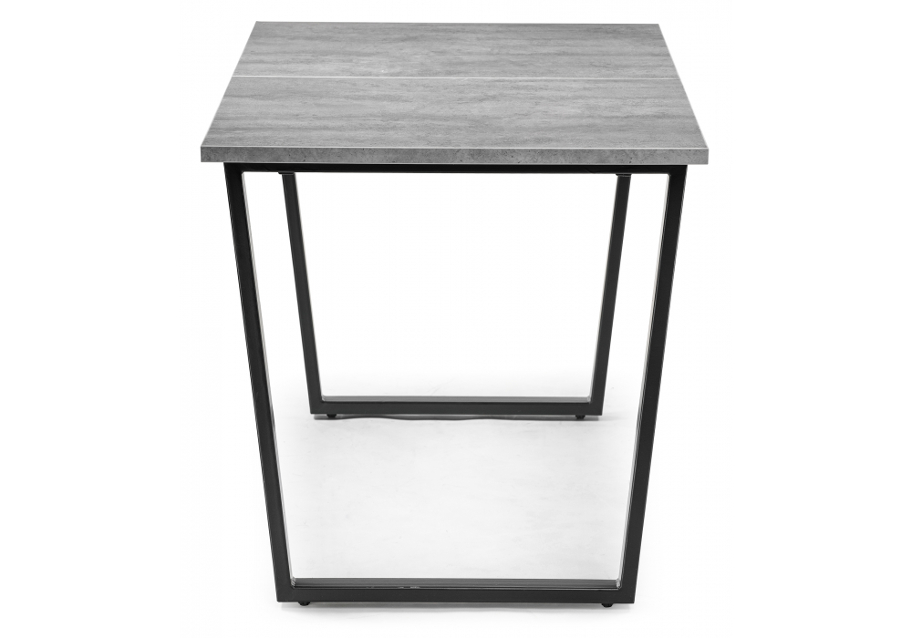 Стол деревянный Woodville Лота Лофт 120(160)х75 черный матовый, бетон светлый, ножки черные