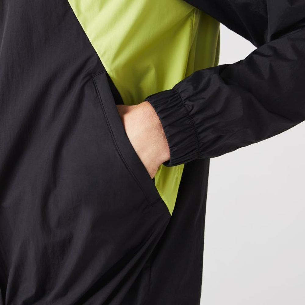 Куртка теннисная Lacoste Sport Collapsible Windbreaker - black/yellow