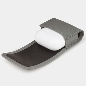 Чехол для наушников Petit из кожи теленка, стального цвета