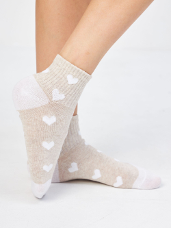 Носки с принтом сердечками гольфы